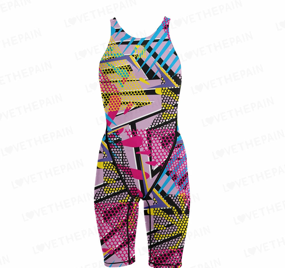 Competition Training Swimwear Tech Suits Neck To Knee Tech Suits Women Open Back Comfort Straps Swimsuit Jumpsuit Swimsuit