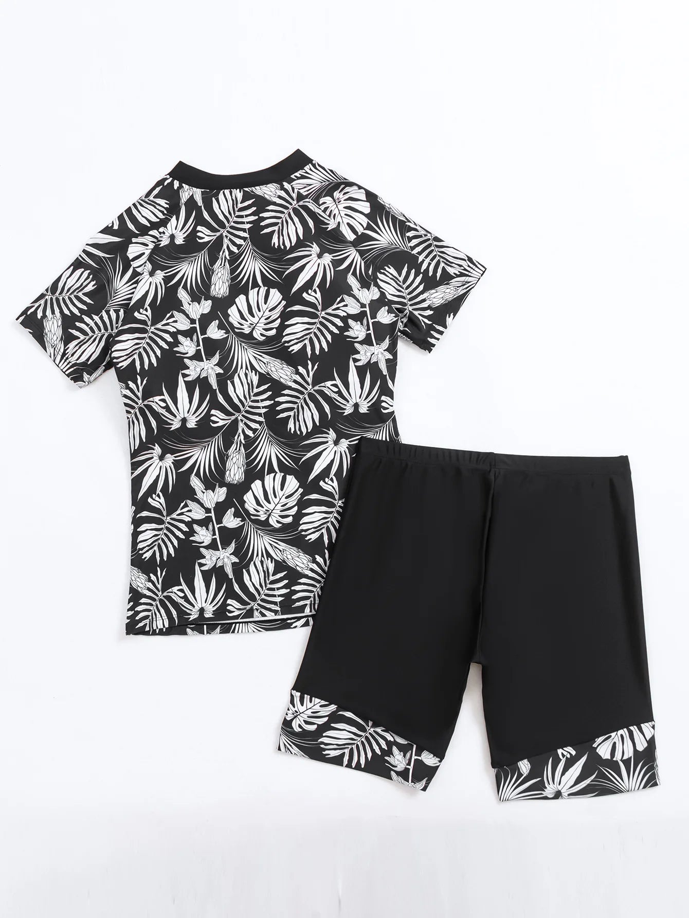 Tropical Leaf Print Separate Swimsuits Tankini Set Female Swimwear Sports Beach Wear Two-Piece Bathing Suits Pool Women Swimming Suit