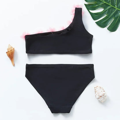 2-10Years New Fashion Kids Fish Scale Bikini Set Lovely Two Pieces Child Swimwear Cute Girl Flouncing Swimsuit Summer Beachwear