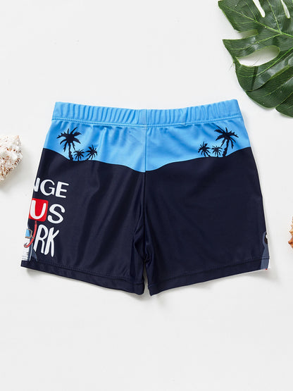 Boys Swim Trunks Cartoon Shark Dinosaur Crocodile Swimwear Kids Beach Shorts