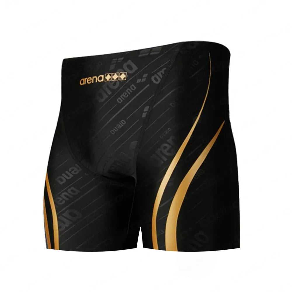 Men's Swim Jammer Athletic Training Swimsuit Shorts Swimming Trunks Jammer Swimwear Beach Tights Shorts Quick Dry Surf Pants