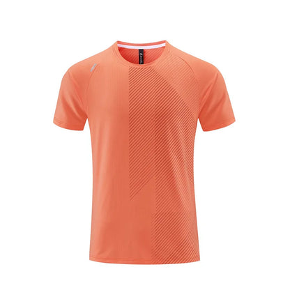 Mermaid Curve Summer Men's Short-sleeved Sports T-shirt Quick-drying Clothes Loose Casual Wear Running Top Fitness Clothes