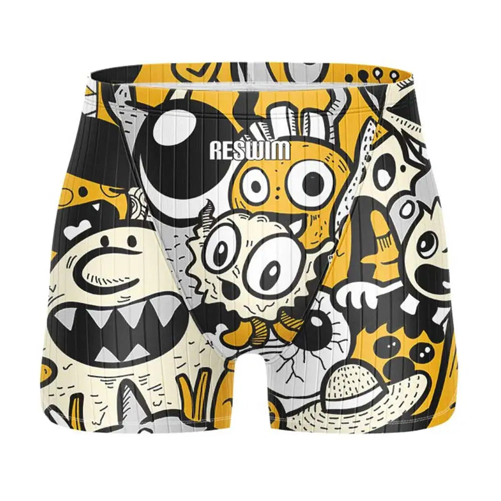Funny Swimming Trunks Swim Jammer Swimsuit Shorts Summer Men's Athletic Training Swimwear Boys Surfing Pants Beach Tights Shorts