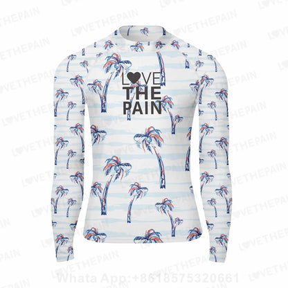 Love The Pain Men Surf Swimming Tshirt Swimsuit Beach UV Protection Rash Guard Diving Suit Long Sleeve Surfing Clothes Rashguard