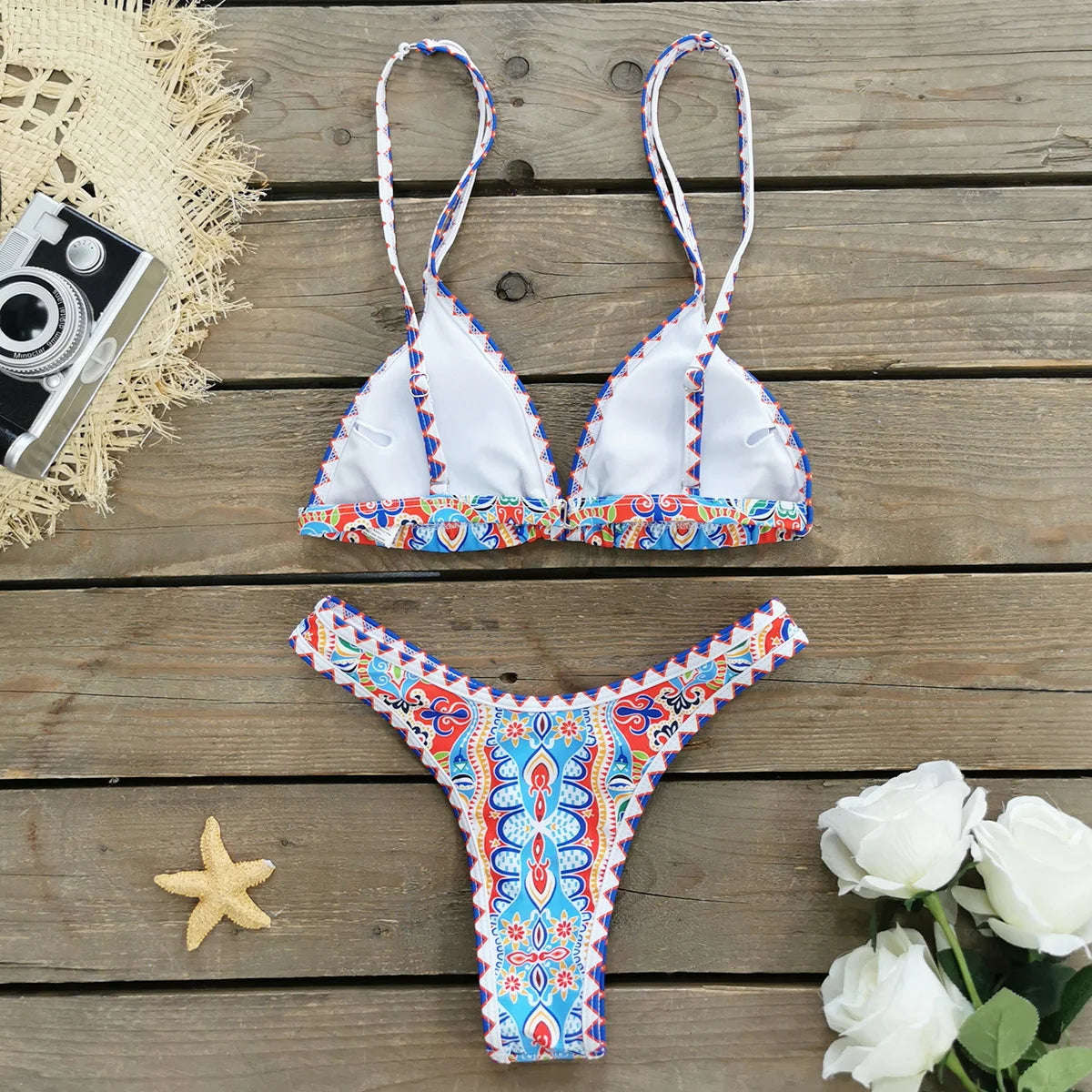 Brazilian Bikini Set Women Print Biquini Female Cut Bikinis Swimwear Push Up Swimsuit Bath Suit
