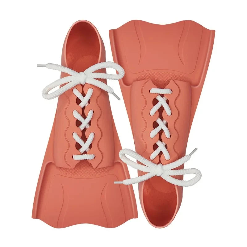 Short Swim Fins With Adjustable Heel Strap Silicone Swimming Diving Fins Comfortable Durable Soft Swim Fins for Kids Adults