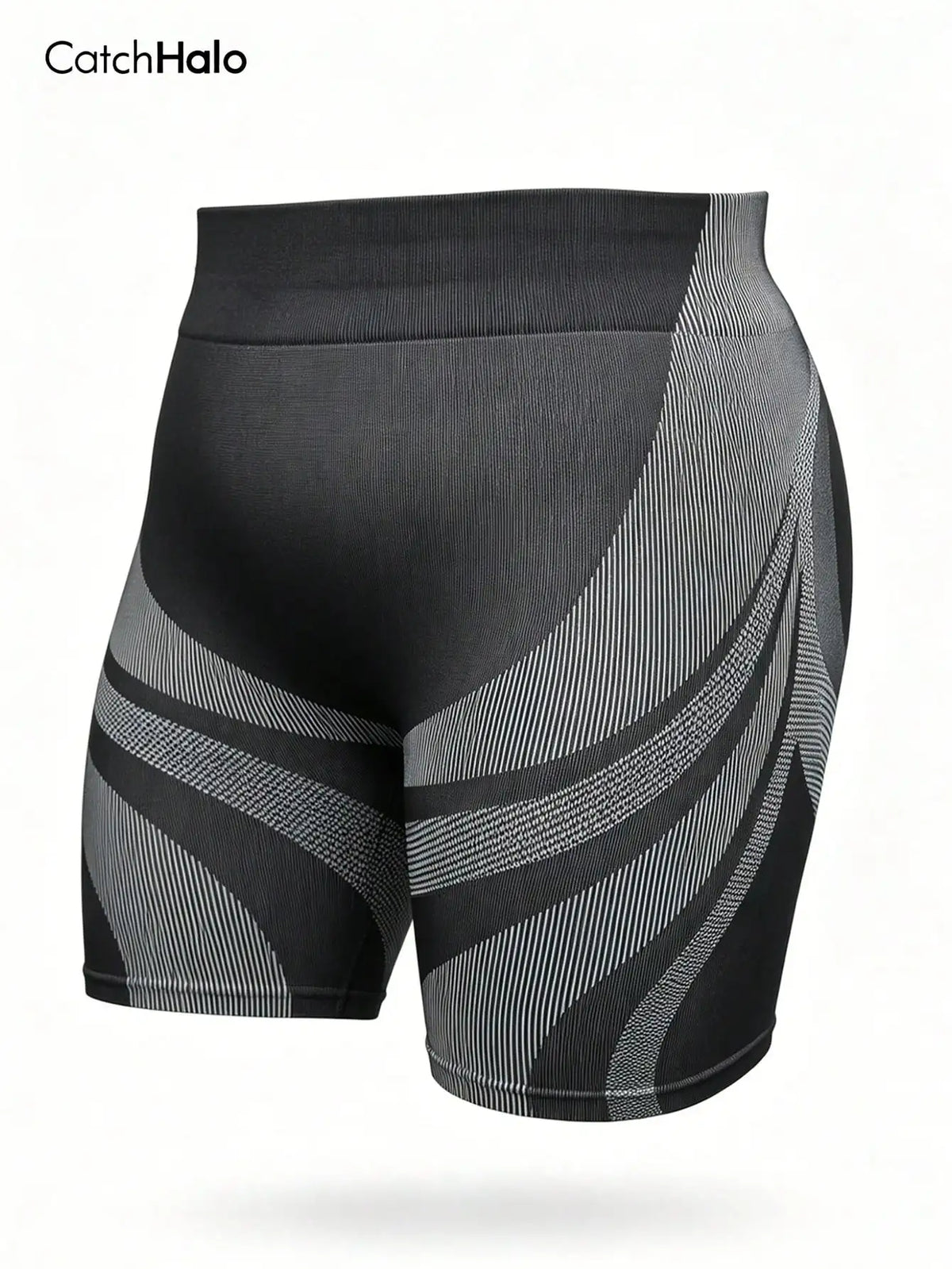 Plus Size Women High Waist Seamless Gym Shorts, Grey Black Color Block Butt Lifting, High Stretch, Yoga Running Biking, Summer