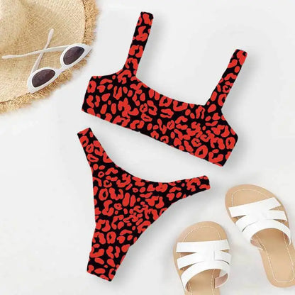 micro bikini women orange leopard print push up padded thong swimsuit female cut out bathing suit swimwear biquini
