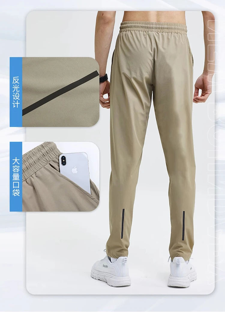 Pencil Pants Mens Gym Casual Sweatpants Pant Fishing Breathable Quick-Drying Ice Silk Outdoor Sports Cycling Jogging Training