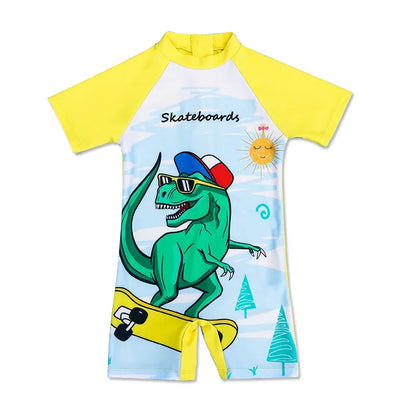 Children's Quick Drying Swimsuit, Boy Dinosaur, Korean Toddler, Sun Protection Swim Suits, Baby, Cute, Spring, Hot Summer