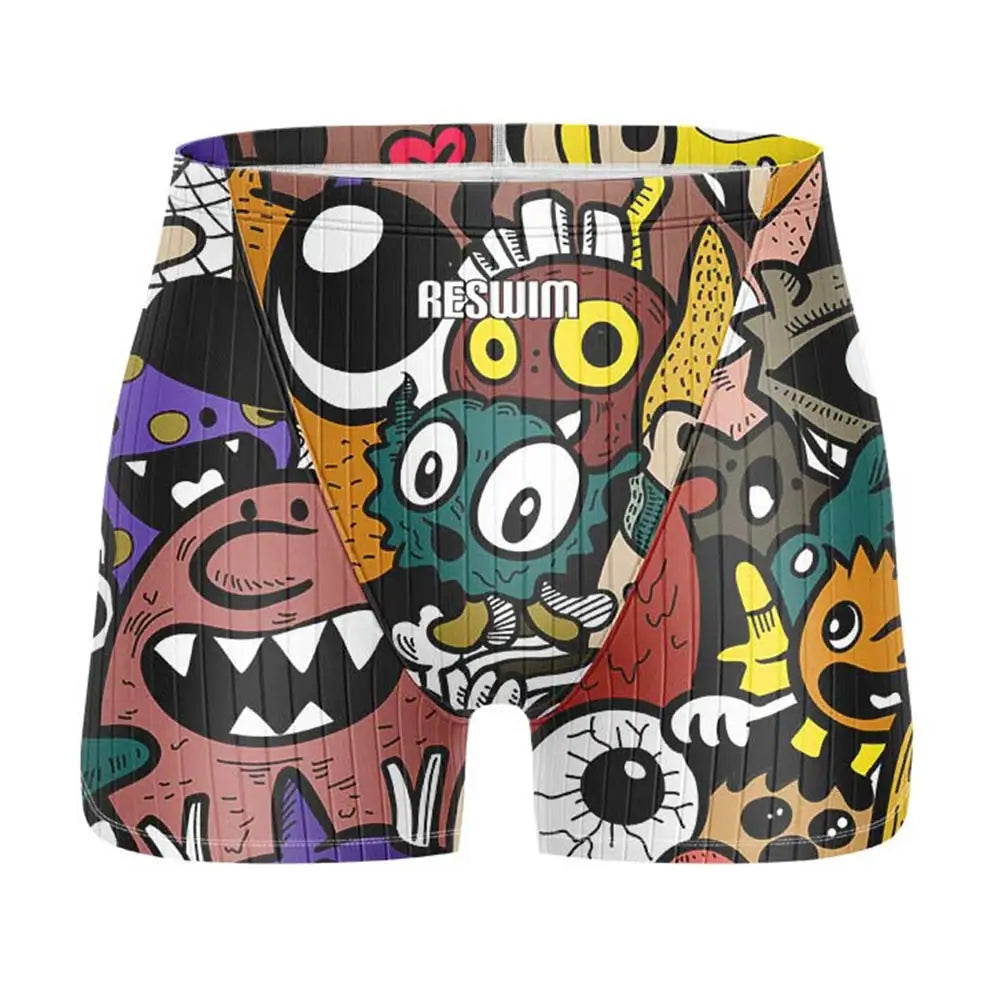 Funny Swimming Trunks Swim Jammer Swimsuit Shorts Summer Men's Athletic Training Swimwear Boys Surfing Pants Beach Tights Shorts