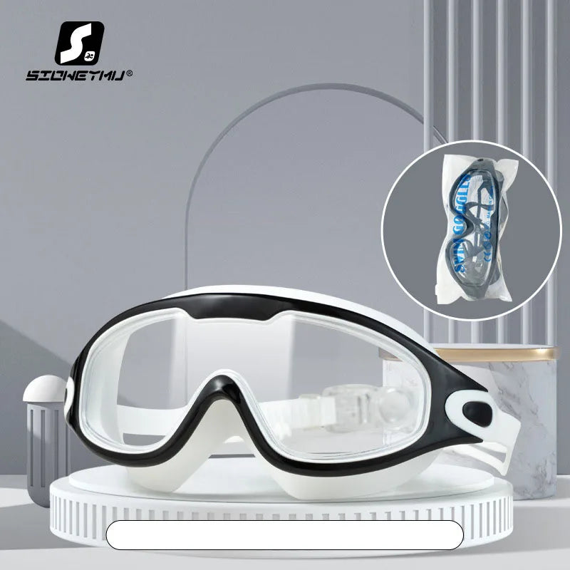Swimming Glasses Adult Men and Women High-definition Waterproof  Anti-fog Swimming Goggles Flat Big Frame Swimming Goggles
