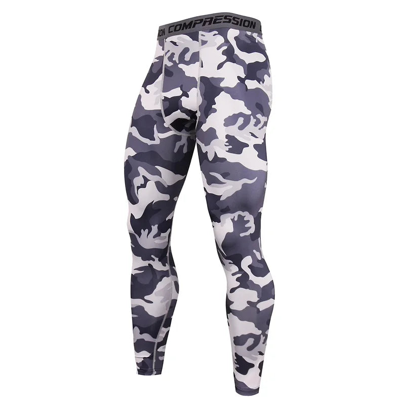 Men Camouflage Tights Man Fitness Compression Pants Quick-drying Rashguard Elastic Leggings for Gym Training