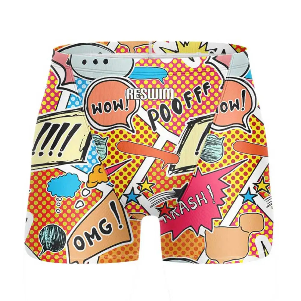Swim Boxers Summer Men's Swimm Shorts Jammer Swimsuit Short Chlorine Resistant Swimwear Swimming Trunks Beach Tights Gym Surfing Pants
