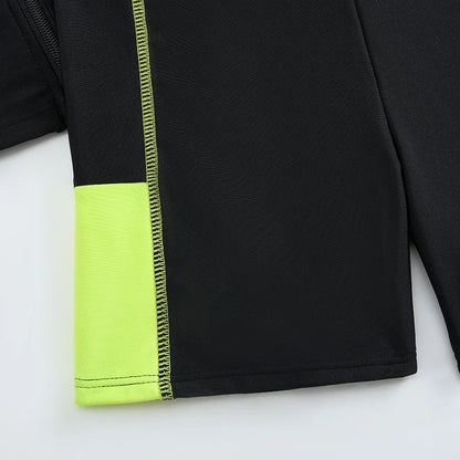 Boys Swimsuit Two Pieces With Shorts Long Sleeves Kids Swimwear Children's Bathers Bathing Swimming Swim Suit Summer