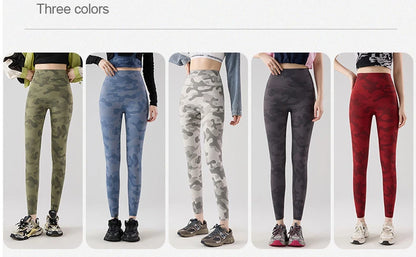 BIVIGAOS Spring Summer Seamless Camouflage Sharkskin Leggings Women Fashion High Waist Casual Sports Tights Fitness Leggings