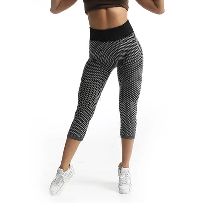 YSDNCHI Push Up Leggings Breathable Workout Capris Sport Leggins Seamless High Waist Mid-Calf Women Gym Fitness Yoga Clothing