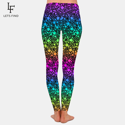 High Wasit Women Casual Elastic Legging 3D Multicolored of Cosmic Starry Sky Printing Fitness Stretch Leggings