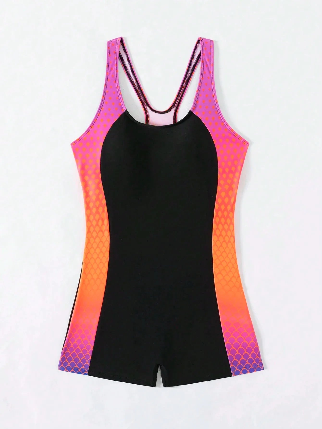 Print Patchwork Sport One Piece Swimsuit For Women Swimwear Backless Monokini Professional Swimming Suit For Women XXL