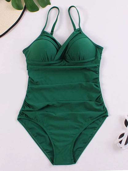 Push Up Swimwear Women One Piece Swimsuit Solid Plus Size Bathers Bathing Suit Padded Beachwear Swimming Summer Bodysuit