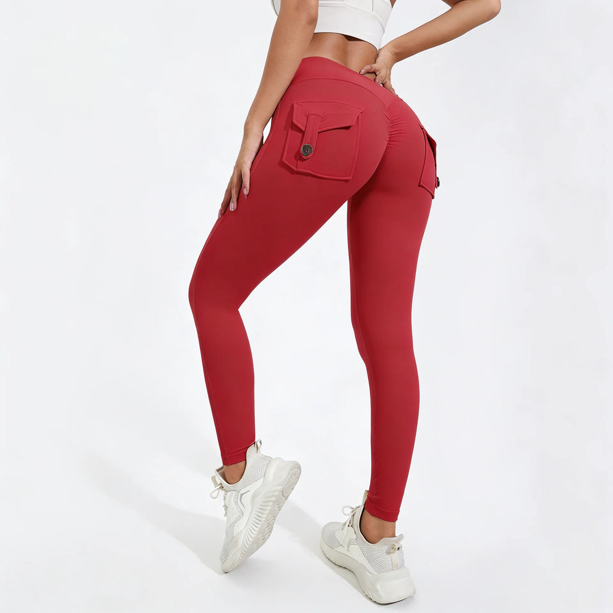 Scrunch Women Button Booty Pocket Sports Yoga Shorts Cycling Jogging Fitness High Waist Squat Proof Gym Active Leggings