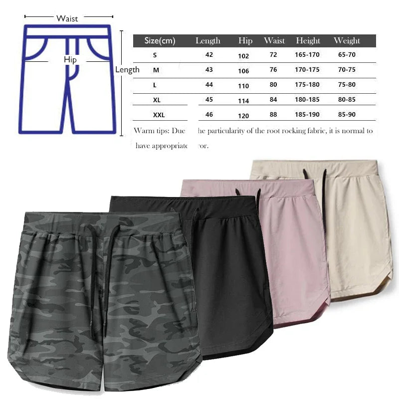 Men Quick Dry Exercise Tranning Shorts Running Fitness Basketball Sports Gym Crossfit Sweatpants with Zipper Back Phone Pouch