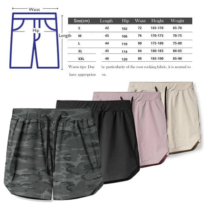 Men Quick Dry Exercise Tranning Shorts Running Fitness Basketball Sports Gym Crossfit Sweatpants with Zipper Back Phone Pouch