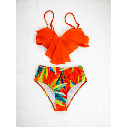 S - XL Printed Underwired Female Swimsuit High Waist Bikini Women Swimwear Two-pieces Bikini set Bather Bathing Suit Swim