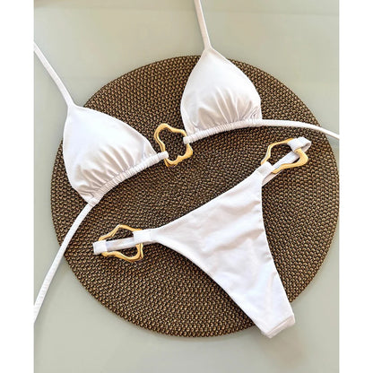 Halter Micro Bikini Women Swimsuit Solid Swimwear Thong Bikinis Set Brazilian Beach Wear Bathing Suit Biquini Female