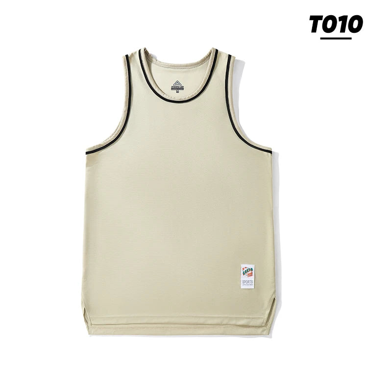 Men's Basketball Vest Clothing Oversized Sleeveless T-Shirt Sports Fitness Round Neck Tank Top Muscle Training Running Vest