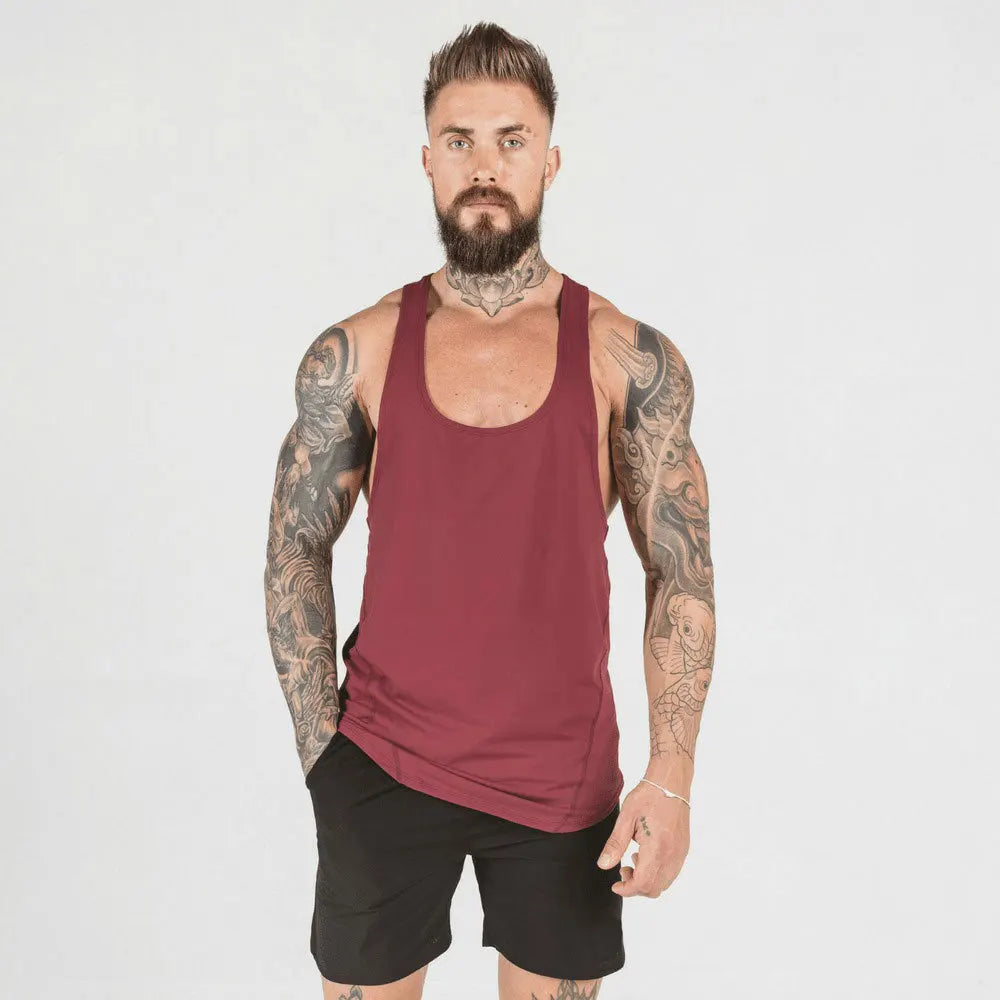Summer Y Back Gym Stringer Tank Top Men Cotton Clothing Bodybuilding Sleeveless Shirt Fitness Vest Muscle Singlets Workout Tank