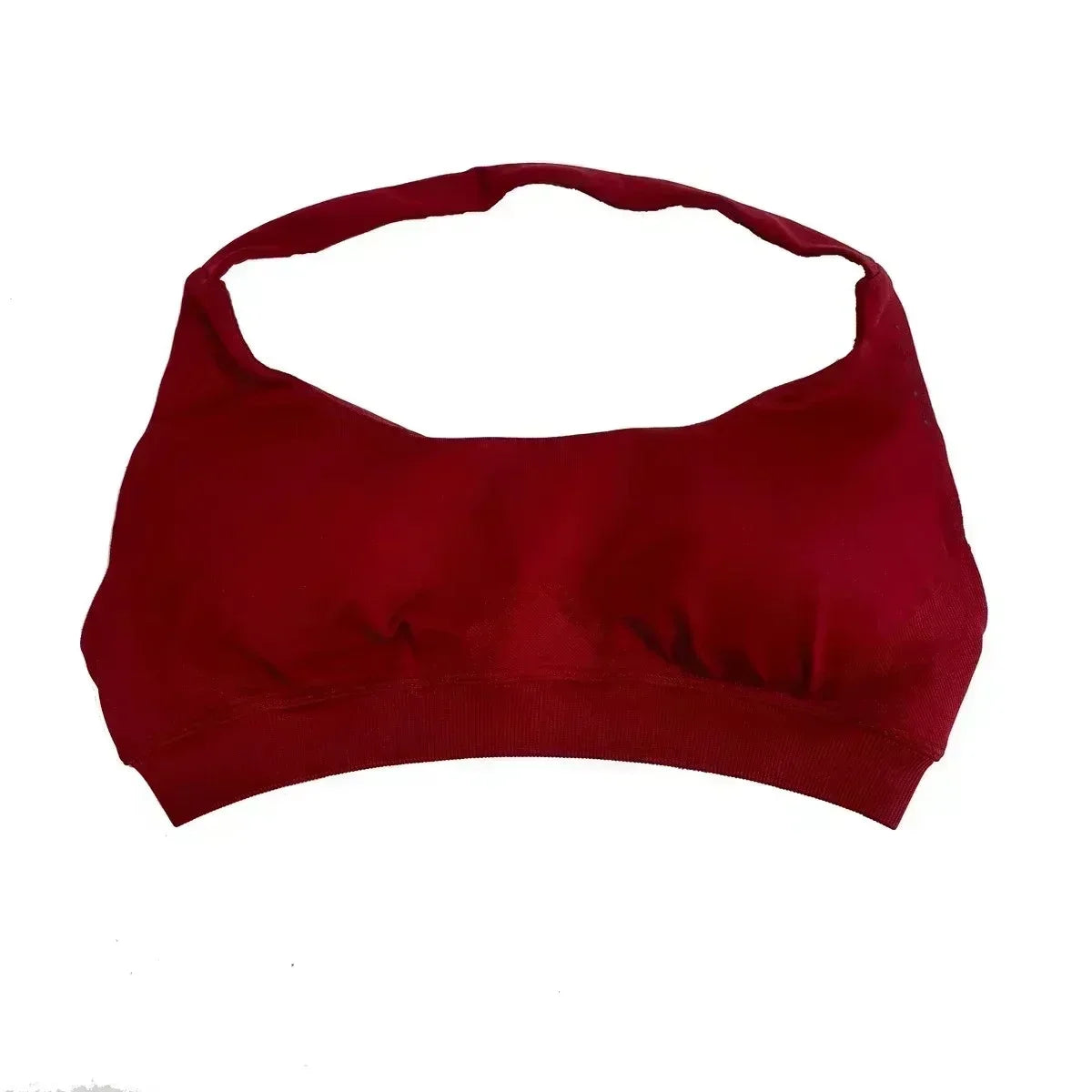 Halter Sports Bra for Women Neck Strap Bra Seamless Open Back Top Medium Support Gym Crop Top Stretchy Sportswear
