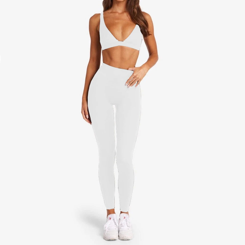 1/2PCS Contour Crop Sport Bra Women Yoga Sets Workout Gym Scrunch High Waist Fitness Push Up Shorts Running Avtive Suits XP187