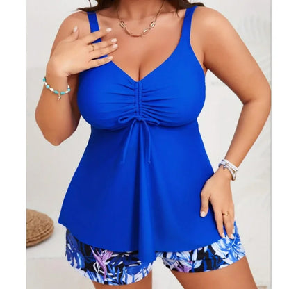 L-5XL Plus Size High Waist Tankini Women's Push Up Large Size 3XL 4XL Swimsuit Summer Tummy Control Swimwear Tankini Sets