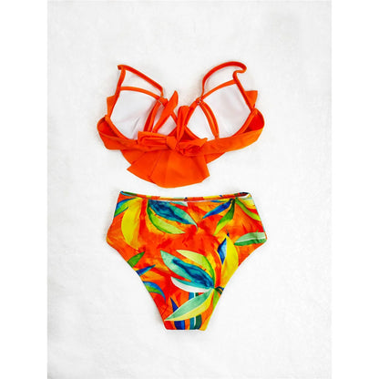S - XL Printed Underwired Female Swimsuit High Waist Bikini Women Swimwear Two-pieces Bikini set Bather Bathing Suit Swim