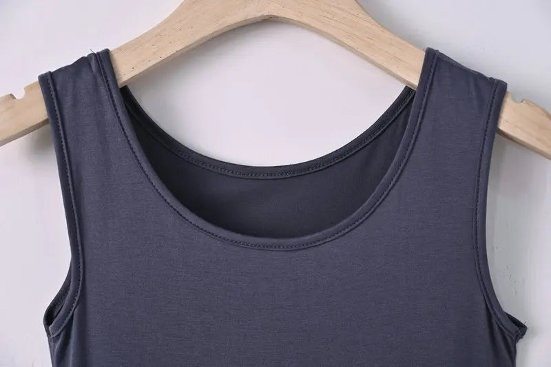 Plus size 6XL summer women's Tank Tops Loose Modal camis Tshirt bottoming sleeveless tee tops Sollid color Vest all match