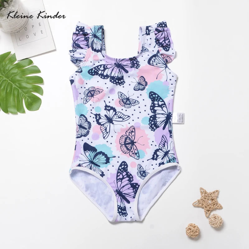 Toddler Baby Bathing Suit Girls Swimsuit One-Piece Rashguard for 2-10 Years UPF 50+ Anti UV Long Sleeve Swimwear for Children