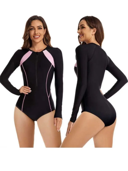 Rash Guard Swimsuit Women Summer Bathing Suit Long Sleeve Swimwear Women Beach Swimming Suit For Female