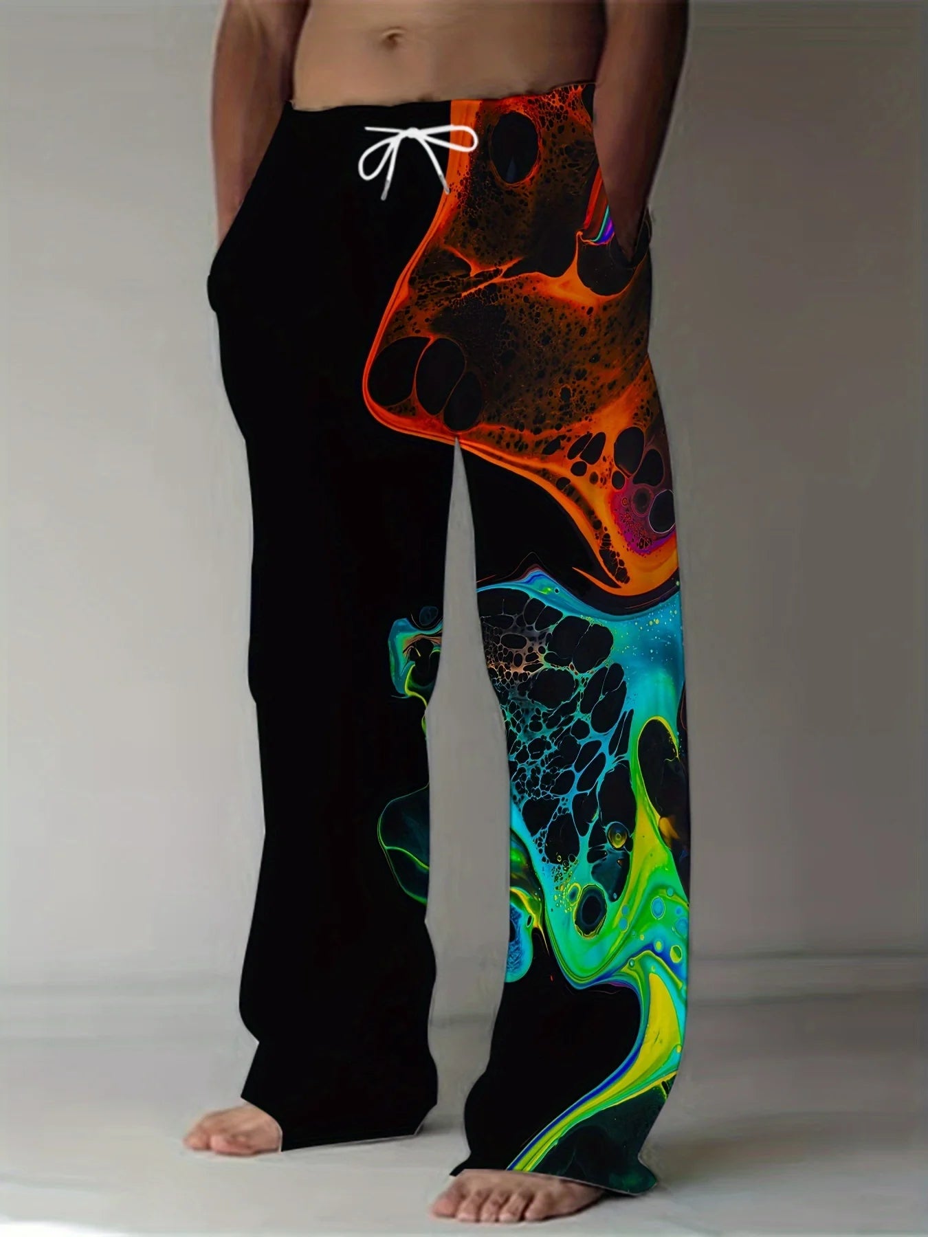 Oversized Casual Pants, Drawstring Wide-legged Pants, European And American Popular Urban Fashion Pants, Spring And Summer Pants