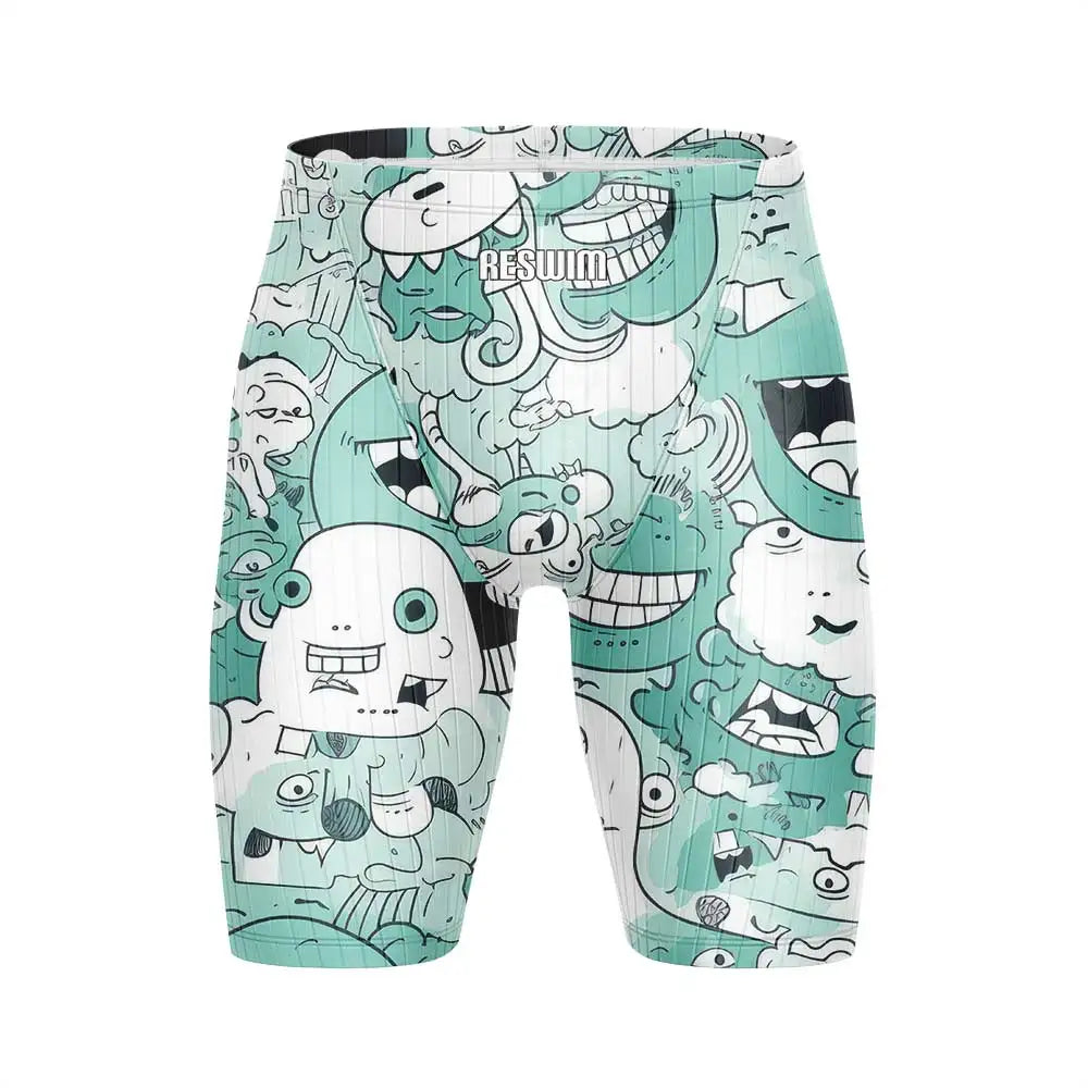 Swimming Trunks Men's Swim Jammer Swimsuit Beach Tights Shorts Training Swimming Shorts Professional Athletic Surf Swimwear