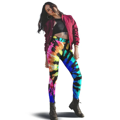 Women High Waist Elastic Pants Fashion High Waist 3D Print Fitness Yoga Gym Leggings