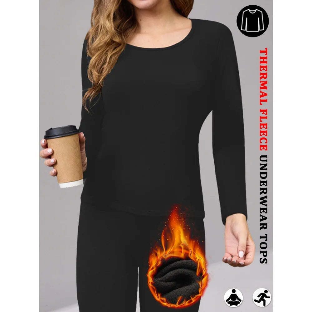 Womens Super soft  Fleece Long Sleeve Thermal Shirts for Women Cold Weather Womens Thermal Underwear Tops Base Layer