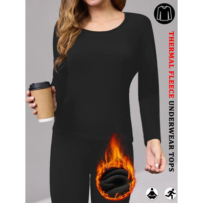 Womens Super soft  Fleece Long Sleeve Thermal Shirts for Women Cold Weather Womens Thermal Underwear Tops Base Layer