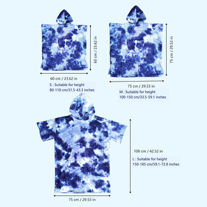 Tie-dye Quick-drying Hooded Bath Towel Beach Vacations Swimming Traveling Surfing Poncho for Adult Teenager Children bathrobe