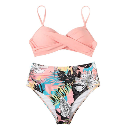 Two Pieces Swimsuits Women Bikini Set Beachwear Push Up Solid Summer Bathing Suit Triangle Bikini Swimwear Low Waist