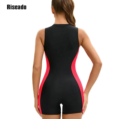 Riseado Female One Piece Korean Swimsuit abdomen control with Shorts Boyshort Sport Bathing Suit