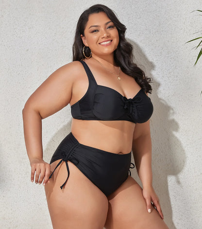 High Waist Leopard Bikini Set Plus Size Swimwear for Women Swimsuit Beachwear Bathing Suit Thong