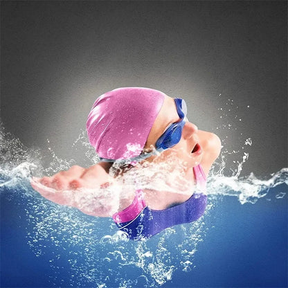 Waterproof Silicone Swim Caps Women Men High Elastic Flexible Protect Ears Hair Swimming Pool Hat for Adults Children Girls Boys