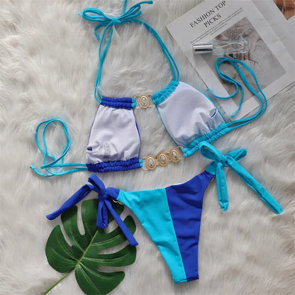 8 Colors Diamond Rhinestones Splicing Bikini Women Swimwear Female Swimsuit Two-pieces Bikini set Bather Bathing Suit Swim