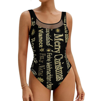 Retro Letter Print Swimsuit Egyptian Hieroglyphs Push Up Swimwear One-Piece Vacation Bath Bathing Suit Bodysuit Beach Outfits